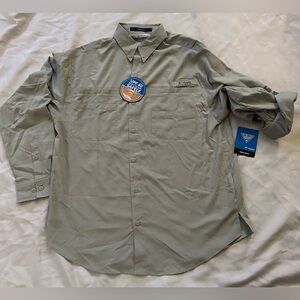 Columbia Tamiami long sleeve shirt PFG gray NWT size medium